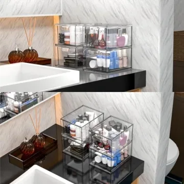 Cq Stackable Acrylic Storage Drawers for Home Organization