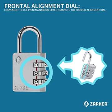 Zarker XD35 Combination Lock, 3-Digit Padlock for School Gym Sports LockerLock, Fence, Toolbox, Case...