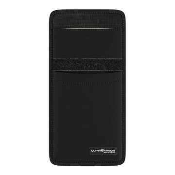 DefenderShield Cell Phone Faraday Bag & EMP Attack Shield - Complete Wireless Signal Blocking Data Security and Privacy Protection Pouch - Military-Grade Anti-Hacking from 0-90 GHz Black