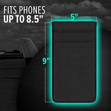 DefenderShield Cell Phone Faraday Bag & EMP Attack Shield - Complete Wireless Signal Blocking Data Security and Privacy Protection Pouch - Military-Grade Anti-Hacking from 0-90 GHz Black