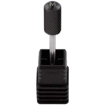 USA Pana DLC 3/32" Safety Nail Carbide - Smooth Round Top Large Barrel Head for Electric Dremel Drill Machine (Black, Medium Grit)