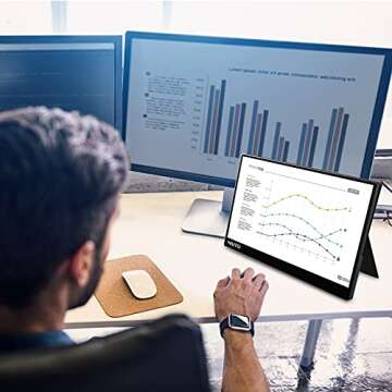 4K Portable Touch Monitor Travel Screen Second Touchscreen Extender UHD USB C Computer Gaming for La...