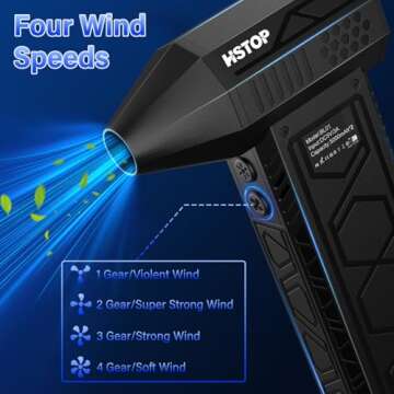 HSTOP Electric Air Duster with Flashlight – Powerful & Versatile