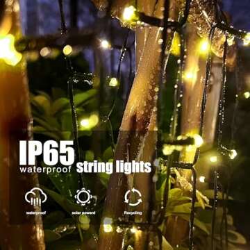 Selarlyt 2 Pack Solar String Lights for Outside, 72FT 200 LED Solar Christmas Lights Outdoor with 8 Lighting Modes, IP65 Waterproof Solar String Lights Outdoor for Garden Party Tree Decor,Warm White