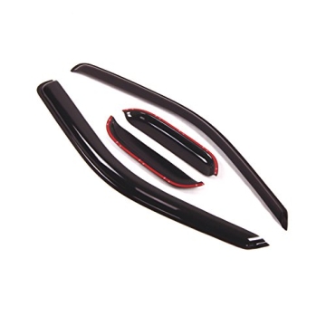 Tuningpros Window Visor Compatible with 2004-2012 GMC Canyon Extended Cab, DGWV2-036 Outside Mount D...