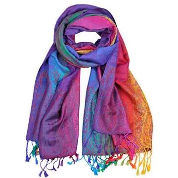 Elegant Colorful Paisley Pashmina Scarf by NYFASHION101