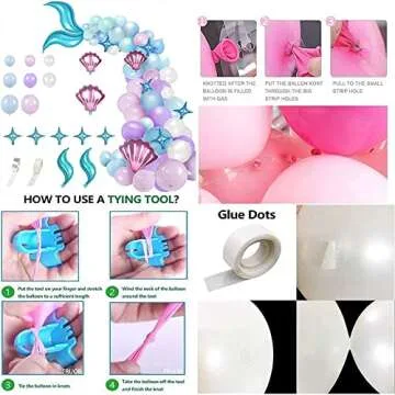 DUILE Mermaid Balloon Garland Kit Mermaid Tail Balloons Arch for Girl Mermaid Birthday Party Decorations Mermaid Balloons Baby Shower Party Supplies