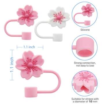Straw Cover Cap for Stanley Cup,Silicone Straw Topper 10 mm 0.4 in Reusable Straw Tips Lids,Straw Tip Covers for Stanley Cups Accessories