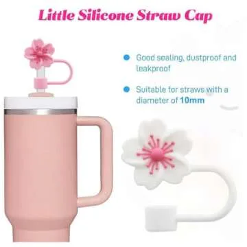 Straw Cover Cap for Stanley Cup,Silicone Straw Topper 10 mm 0.4 in Reusable Straw Tips Lids,Straw Tip Covers for Stanley Cups Accessories