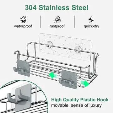 Thideewiz Adhesive Shower Caddy - Durable & Stylish Organization