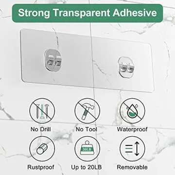 Thideewiz Adhesive Shower Caddy - Durable & Stylish Organization