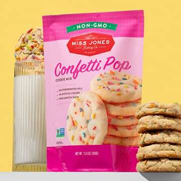 Miss Jones Baking 90% Organic Cookie Mix, Non-GMO, Vegan-Friendly, Perfect for Birthdays: Confetti Pop (Pack of 1)