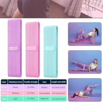 Resistance Bands for Working Out, Exercise Workout Bands for Women & Men, 3 Levels Elastic Stretch B...