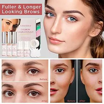 Brow Lamination Kit, Eyebrow Lamination Kit, Eye Brow Lamination Kit, Eyebrow Perm Kit, Instant DIY Eye Brow Lift Kit for Fuller, Thicker, At Home DIY Perm For Your Brows, Lasts For 6-8 Weeks