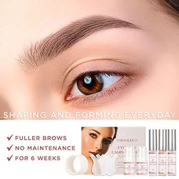 Brow Lamination Kit, Eyebrow Lamination Kit, Eye Brow Lamination Kit, Eyebrow Perm Kit, Instant DIY Eye Brow Lift Kit for Fuller, Thicker, At Home DIY Perm For Your Brows, Lasts For 6-8 Weeks