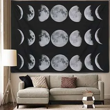 MARTINE MALL Moon Phase Tapestry for Bohemian Decor