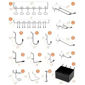 INCLY 278PCS Pegboard Accessories Organizer Kit, Peg Board Hooks Assortment with Bins for Organizing Various Tools, Fit 1/8 or 1/4 inch Pegboard for Hanging Storage, Garage Wall Attachments