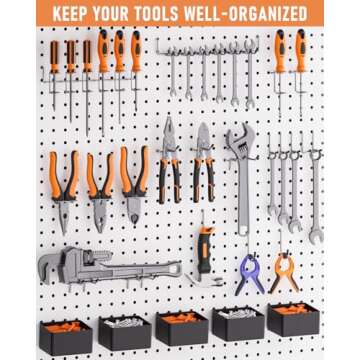 INCLY 278PCS Pegboard Accessories Organizer Kit, Peg Board Hooks Assortment with Bins for Organizing Various Tools, Fit 1/8 or 1/4 inch Pegboard for Hanging Storage, Garage Wall Attachments