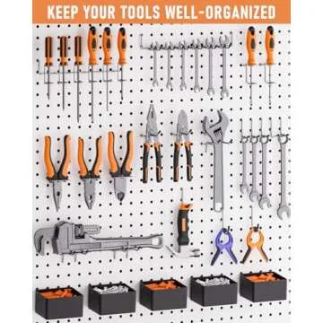 INCLY 278PCS Pegboard Accessories Organizer Kit, Peg Board Hooks Assortment with Bins for Organizing Various Tools, Fit 1/8 or 1/4 inch Pegboard for Hanging Storage, Garage Wall Attachments