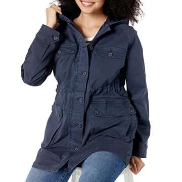 Goodthreads Women's Lightweight Hooded Cargo Jacket