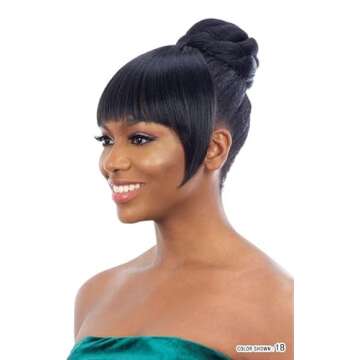 MAYDE BEAUTY SYNTHETIC EVERYDAY BUN & BANG SWEET DAY (1B) - Effortless Style Redefined