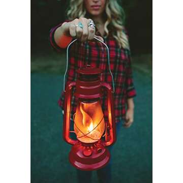 Stansport 12" Hurricane Lantern (127), 12inch, Red