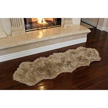 Nouvelle Legende Faux Fur Sheepskin Rug Duo, Soft, Plush, Premium High-Pile Accent Rug for Bedrooms,...