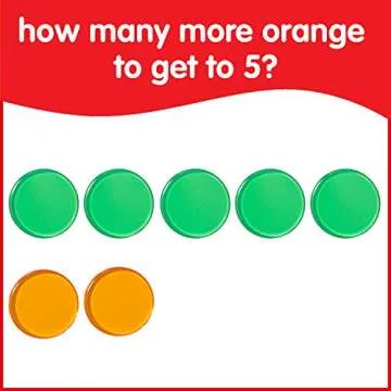 edxeducation Transparent Counters - Set of 500 - Counters for Kids Math - Assorted Colors - 3/4 in - Counting, Sorting, Light Panels, Bingo and more