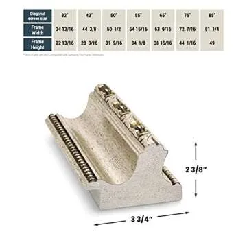 Frame My TV Deco TV Frames - Ornate Silver Smart Frame Compatible ONLY with Samsung The Frame TV (Fits 2021-2025 Frame TV, 55")