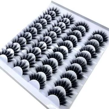 HBZGTLAD 20 pairs 3D Mink Lashes Natural False Eyelashes Dramatic Volume Fake Lashes Makeup Eyelash Extension Silk Eyelashes (007)