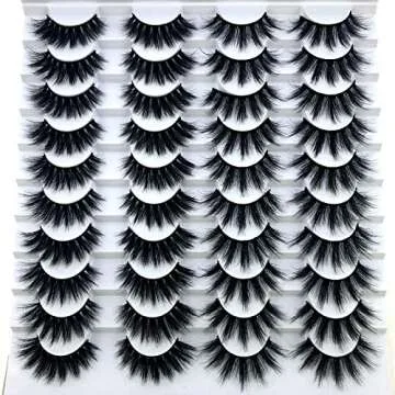 HBZGTLAD 20 pairs 3D Mink Lashes Natural False Eyelashes Dramatic Volume Fake Lashes Makeup Eyelash Extension Silk Eyelashes (007)