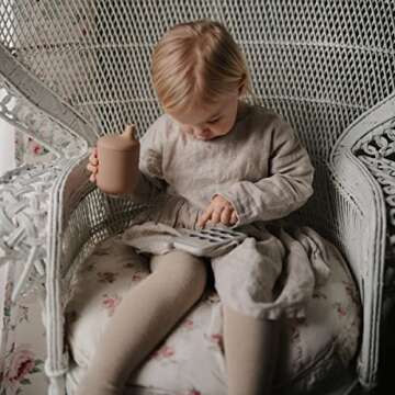 mushie 100% Silicone Baby Sippy Cup | 6 Months+ (Natural)