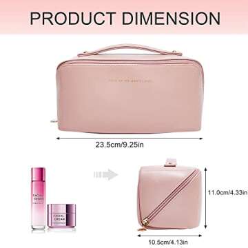 YOMOSPACE Large Capacity Travel Cosmetic Bag, Makeup Organizer Bag, Multifunctional Storage Makeup B...