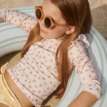 LDIOIF Toddler Girls Floral Long Sleeve Swimsuit UPF50+