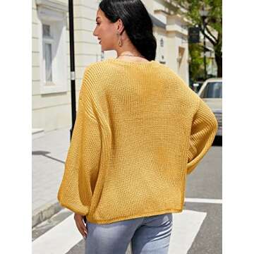 ZAFUL Women Crewneck Sweater - Trendy and Vintage Knit Top