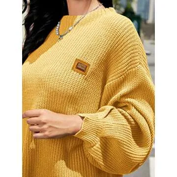 ZAFUL Women Crewneck Sweater - Trendy and Vintage Knit Top