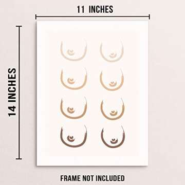 Sincerely, Not Minimalist Line Drawing Boobs Art Print Women Empowerment Fashion Poster UNFRAMED Abs...
