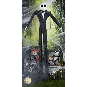 Disney The Nightmare Before Christmas Jack Skellington Full Size Posable Hanging Character Decoratio...