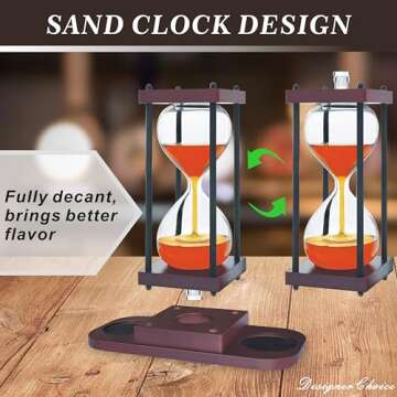 Sand Clock Whiskey Decanter Sets for Men,5pcs 51oz Whiskey Decanter Set with Glasses & Tray,Bourbon ...