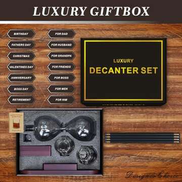 Sand Clock Whiskey Decanter Sets for Men,5pcs 51oz Whiskey Decanter Set with Glasses & Tray,Bourbon Gifts for Men Whiskey Set, Bourbon Decanter Tequila Decanter Decanters for Alcohol Liquor Decaner