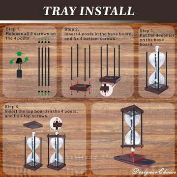 Sand Clock Whiskey Decanter Sets for Men,5pcs 51oz Whiskey Decanter Set with Glasses & Tray,Bourbon Gifts for Men Whiskey Set, Bourbon Decanter Tequila Decanter Decanters for Alcohol Liquor Decaner