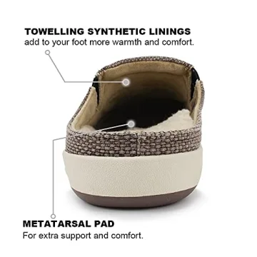 Mens Comfortable House Slippers with Arch Support