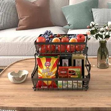 Apsan 2 Tier Fruit Basket for Organized Kitchen Storage