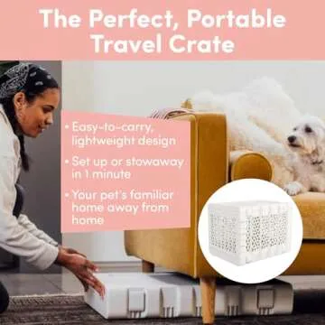 Kindtail Puppy Bundle - Collapsible Dog Crate + Pad + Pet Bowl Set - Comfortable PAWD Pad and Portable Pet Bowls are a for The Pet Crate - Lightweight, Compact, and Portable Set for Travel