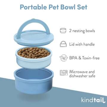 Kindtail Puppy Bundle - Collapsible Dog Crate + Pad + Pet Bowl Set - Comfortable PAWD Pad and Portable Pet Bowls are a for The Pet Crate - Lightweight, Compact, and Portable Set for Travel