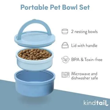 Kindtail Puppy Bundle - Collapsible Dog Crate + Pad + Pet Bowl Set - Comfortable PAWD Pad and Portable Pet Bowls are a for The Pet Crate - Lightweight, Compact, and Portable Set for Travel