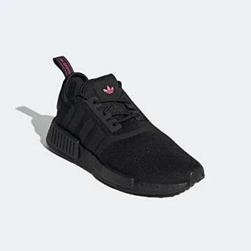 adidas Women's NMD_r1 Sneaker, Core Black/Core Black/Solar Pink, 9.5