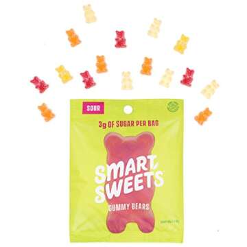 SmartSweets Sour Gummy Bears, Candy with Low Sugar (4g), Low Calorie, Free From Sugar Alcohols, No A...