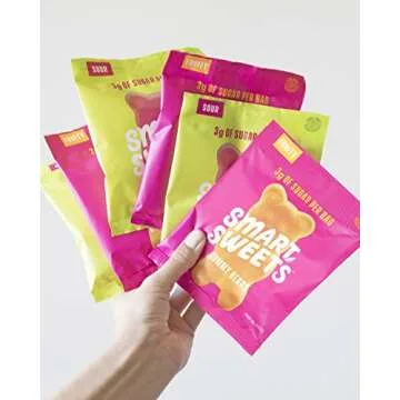 SmartSweets Sour Gummy Bears, Candy with Low Sugar (4g), Low Calorie, Free From Sugar Alcohols, No Artificial Colors or Sweeteners, (Pack of 12)