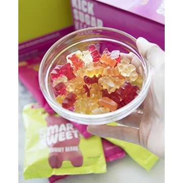 SmartSweets Sour Gummy Bears, Candy with Low Sugar (4g), Low Calorie, Free From Sugar Alcohols, No Artificial Colors or Sweeteners, (Pack of 12)